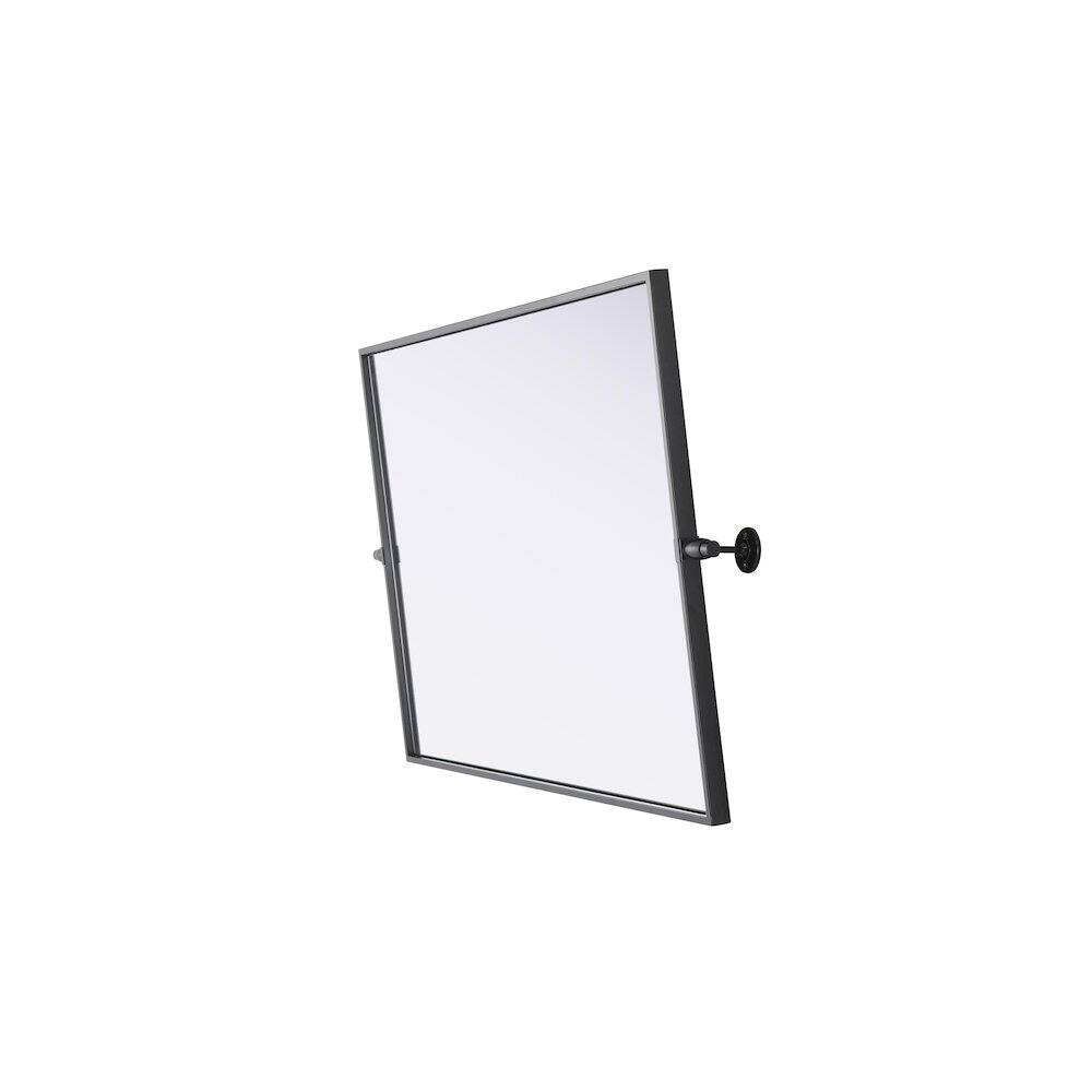 Left. Elegant Kitchen and Bath - Amoura 24X36 Pivot Mirror In Black - Black.