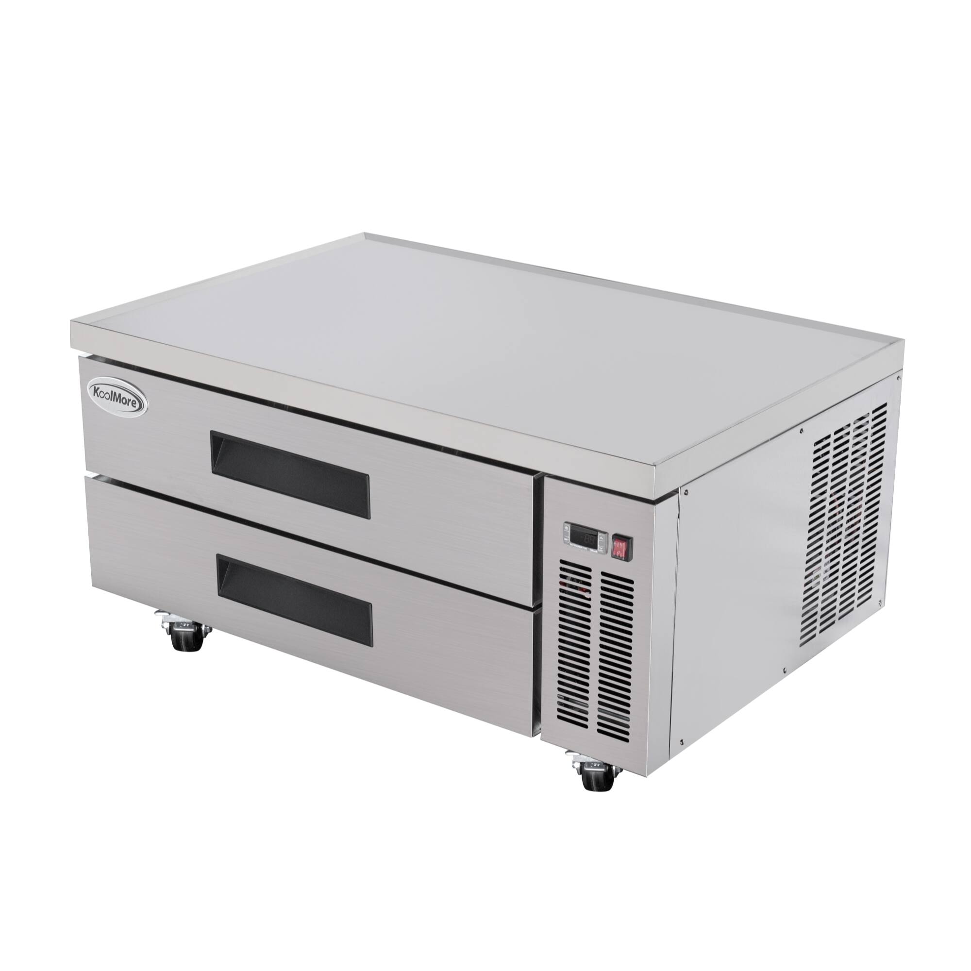 Alt View 4. Koolmore - 48 in. Commercial Chef Base Refrigerator Storage Cabinet , Pull-Out Drawers, Rolling Caster Wheels, ETL Listed - Stainless-Steel.