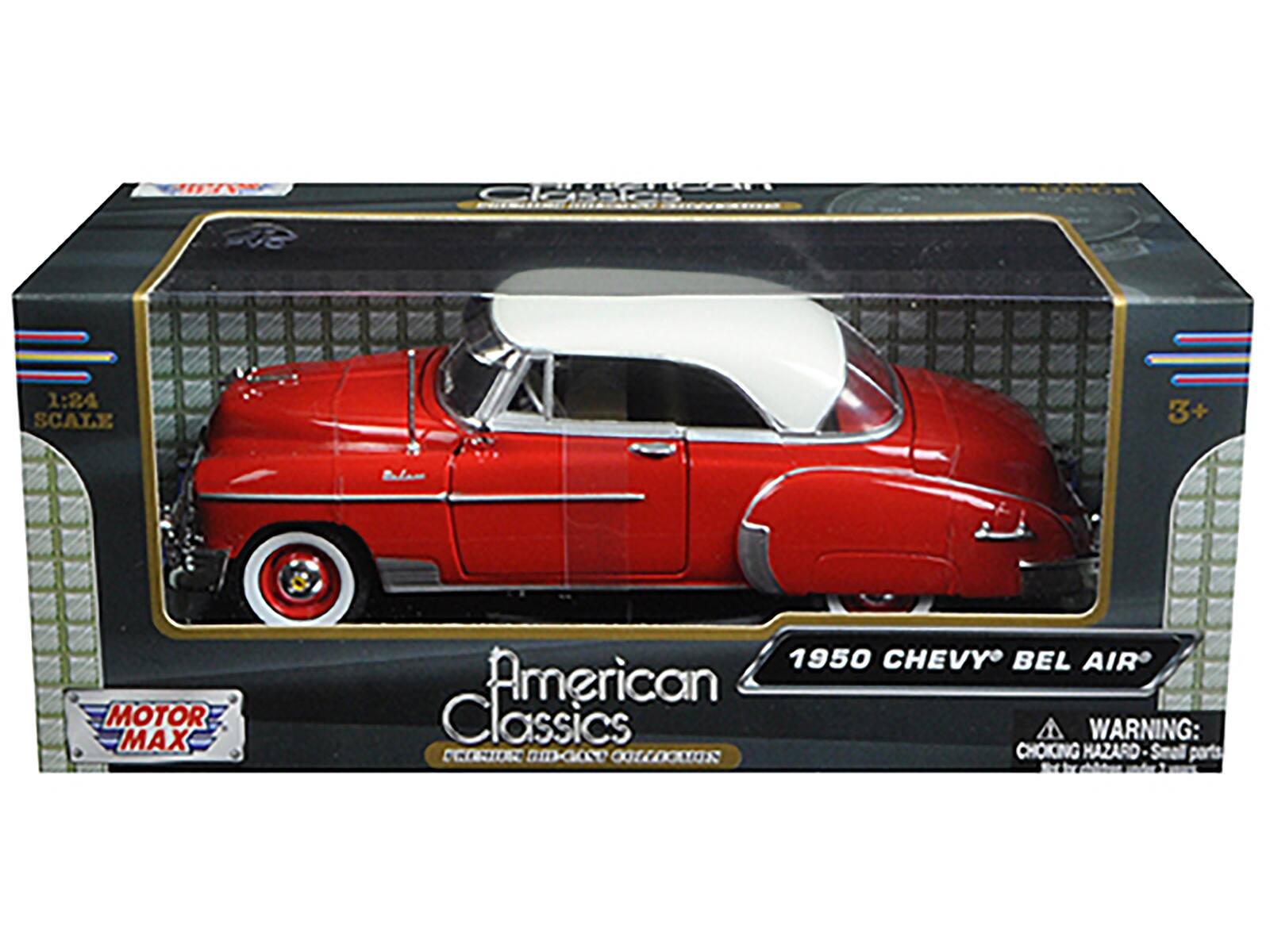 1:24 SCALE 3+ MOTOR MAX 1950 CHEVY BEL AIR American Classics WARNING: CHOKING HAZARD - Small parts