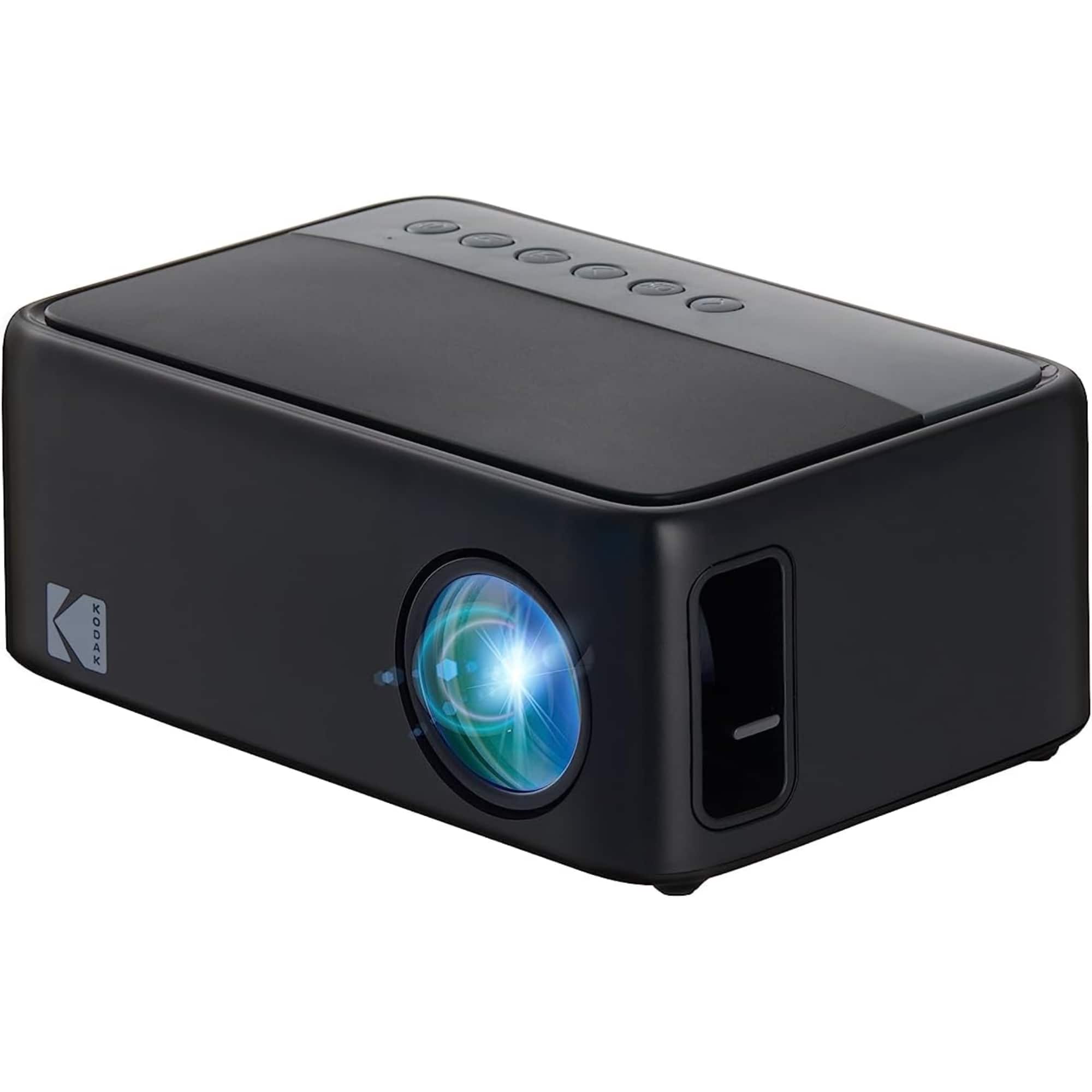 Front. Kodak - FLIK X1 100” Mini Projector, Portable Pico Projector with Remote & 2W Speakers - Black.