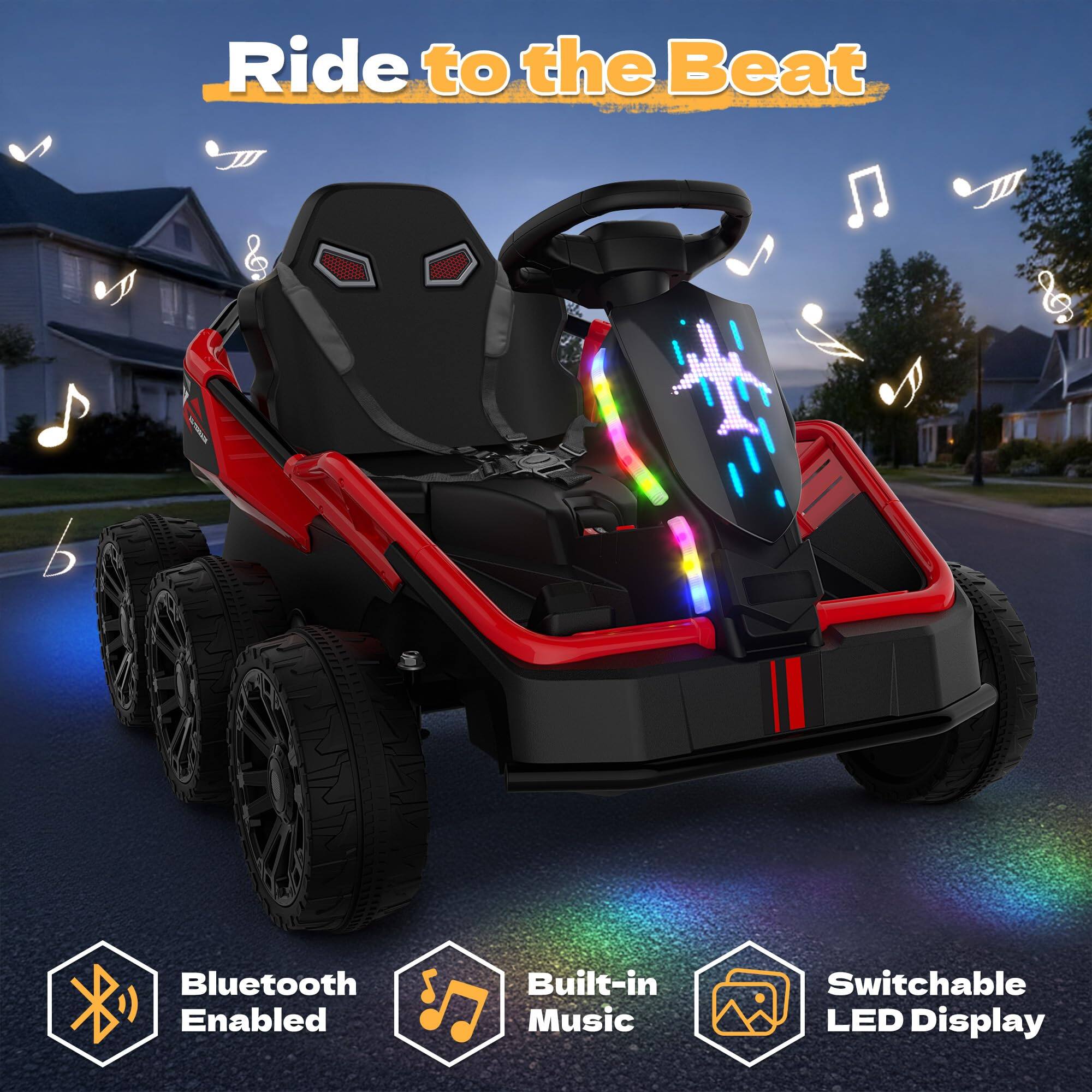 ANPABO 24 Volt Ride on Toys for Big Kids, 6 Wheels Battery Powered Ride ...