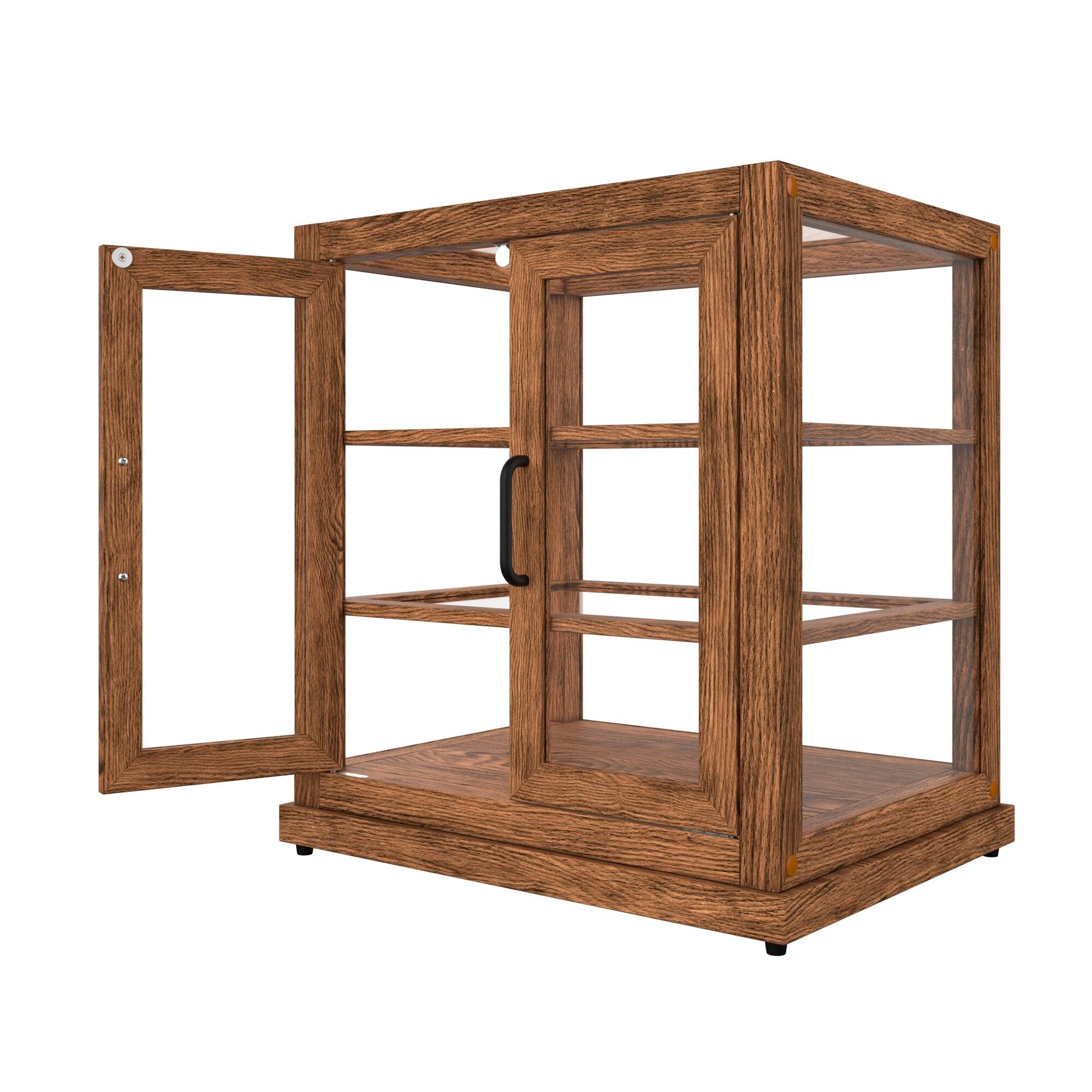 Alt View 7. Koolmore - 25 In. Artisan Wooden Bakery Display Upright Case, Dark color - Dark ash wood color.