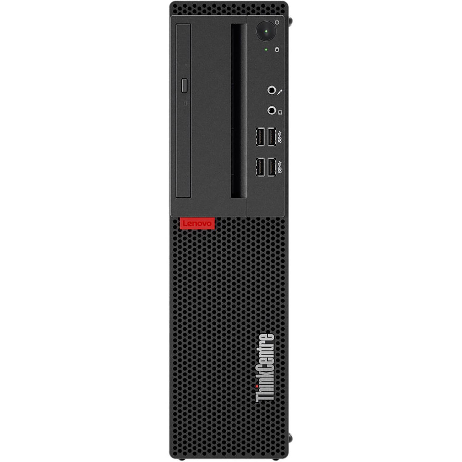 Front. Lenovo - Thinkcentre M710S SFF Refurbished Desktop Intel i3-6100 with 8GB Memory and 500GB HDD - Black.