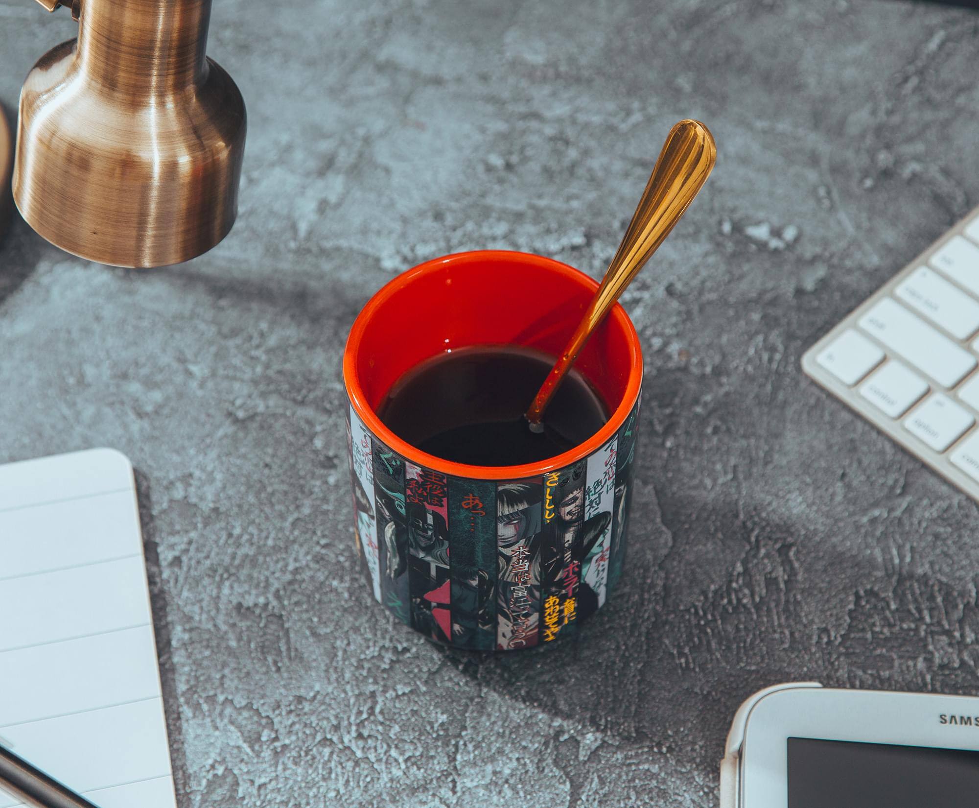 Alt View 5. Silver Buffalo - Junji Ito Panel Poster Asian Ceramic Tea Cup | Holds 9 Ounces - Black.