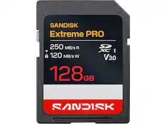 SANDISK Extreme PRO 250 MB/s R 120 MB/s W V30 128 GB