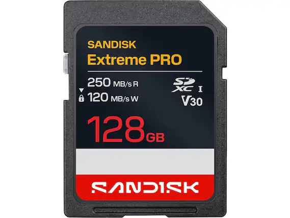 SANDISK Extreme PRO 250 MB/s R 120 MB/s W V30 128 GB