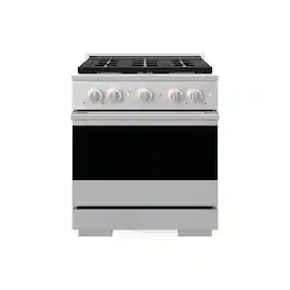ZLINE - 30 in. 4.2 cu. ft. Marino Freestanding Gas Range with Manual Clean Convection Gas Oven with 4 Brass Burners - Satin Stainless Steel