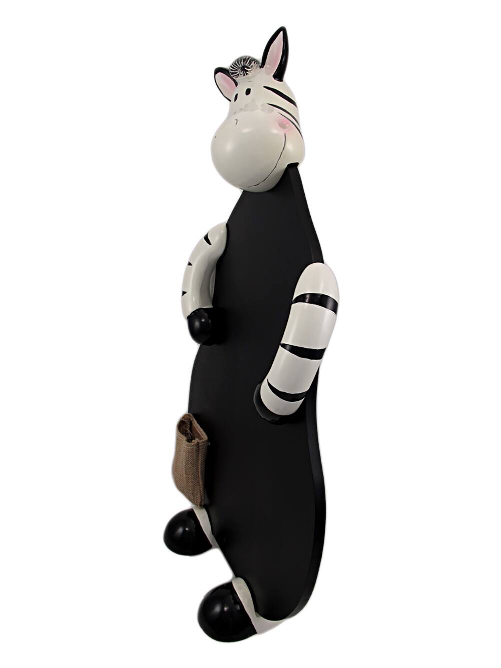 Alt View 1. Zeckos - Comical Zebra Chalkboard Menu Board Wild Animals - Black.