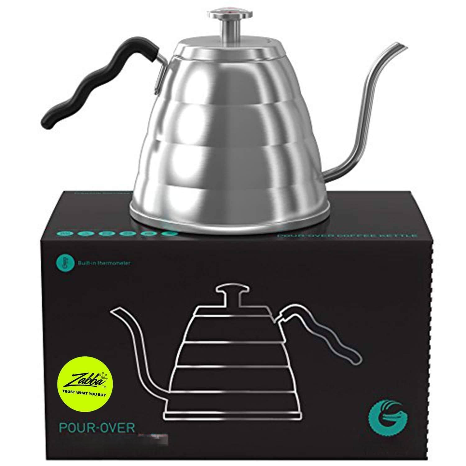 Dapper Styles - Gooseneck Kettle With - Stainless Steel Pour Over Maker Kettles Stove Top W/precision Drip Spout For Press - 1.1 Quarts