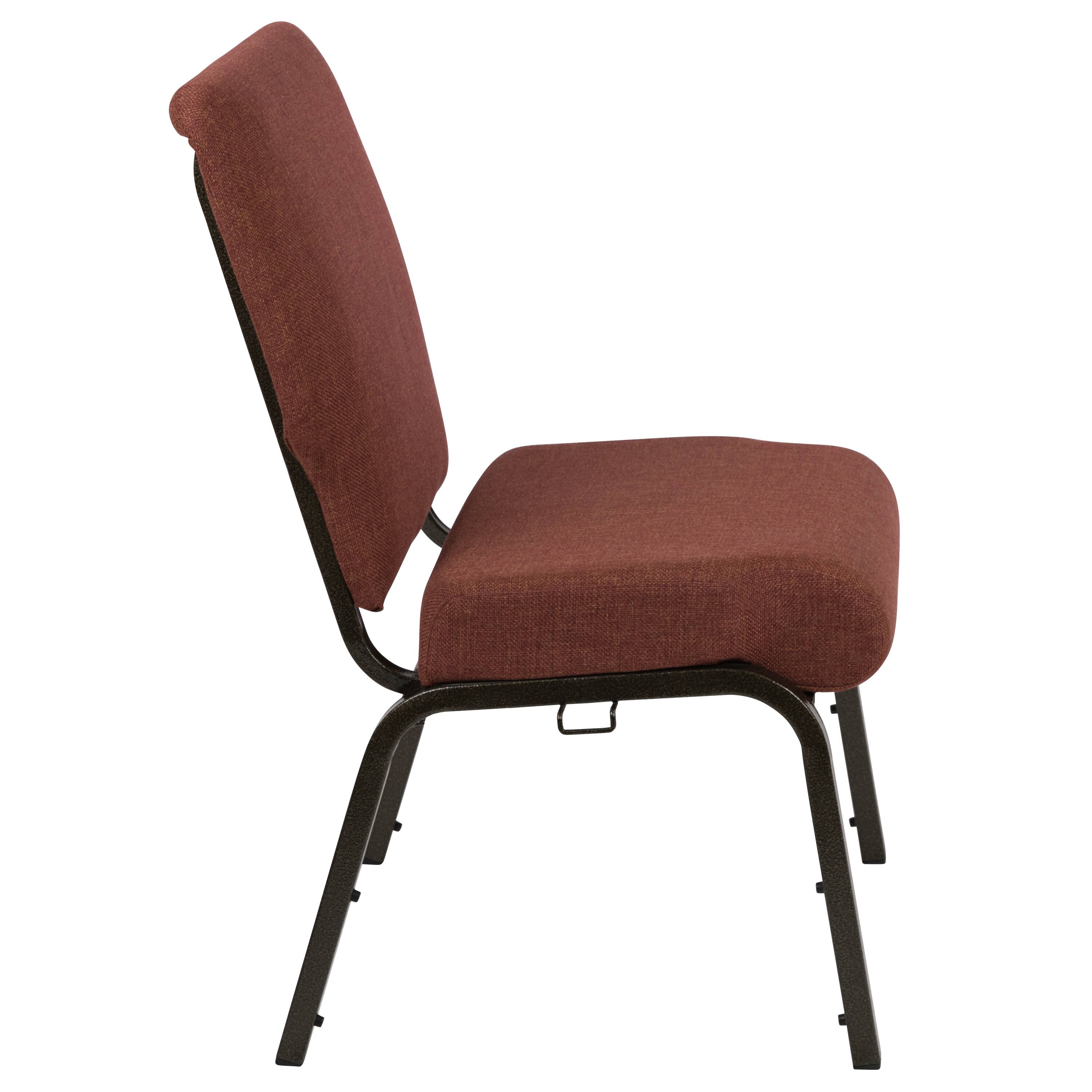 Alt View 5. Emma + Oliver - Stacking Auditorium Chair with 20.5" Seat - Cinnamon Fabric/Gold Vein Frame.
