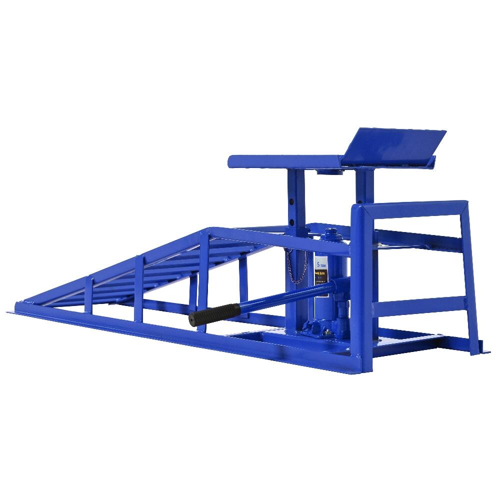 Alt View 2. Ropilly - Ropilly 5 Ton Hydraulic Car Ramps 10000 Lbs Truck Service Ramps Adjustable Height Auto Repair Lift 2 Pack Blue.