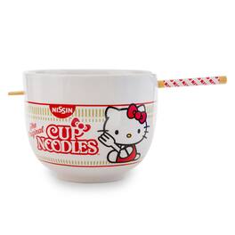 Silver Buffalo - Sanrio Hello Kitty x Nissin Cup Noodles 20-Ounce Ramen Bowl and Chopstick Set - Red