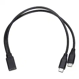 Unique Bargains - Type C Female to Type C Male Charging Cable Cord 11.8" Extension Adapter - Black