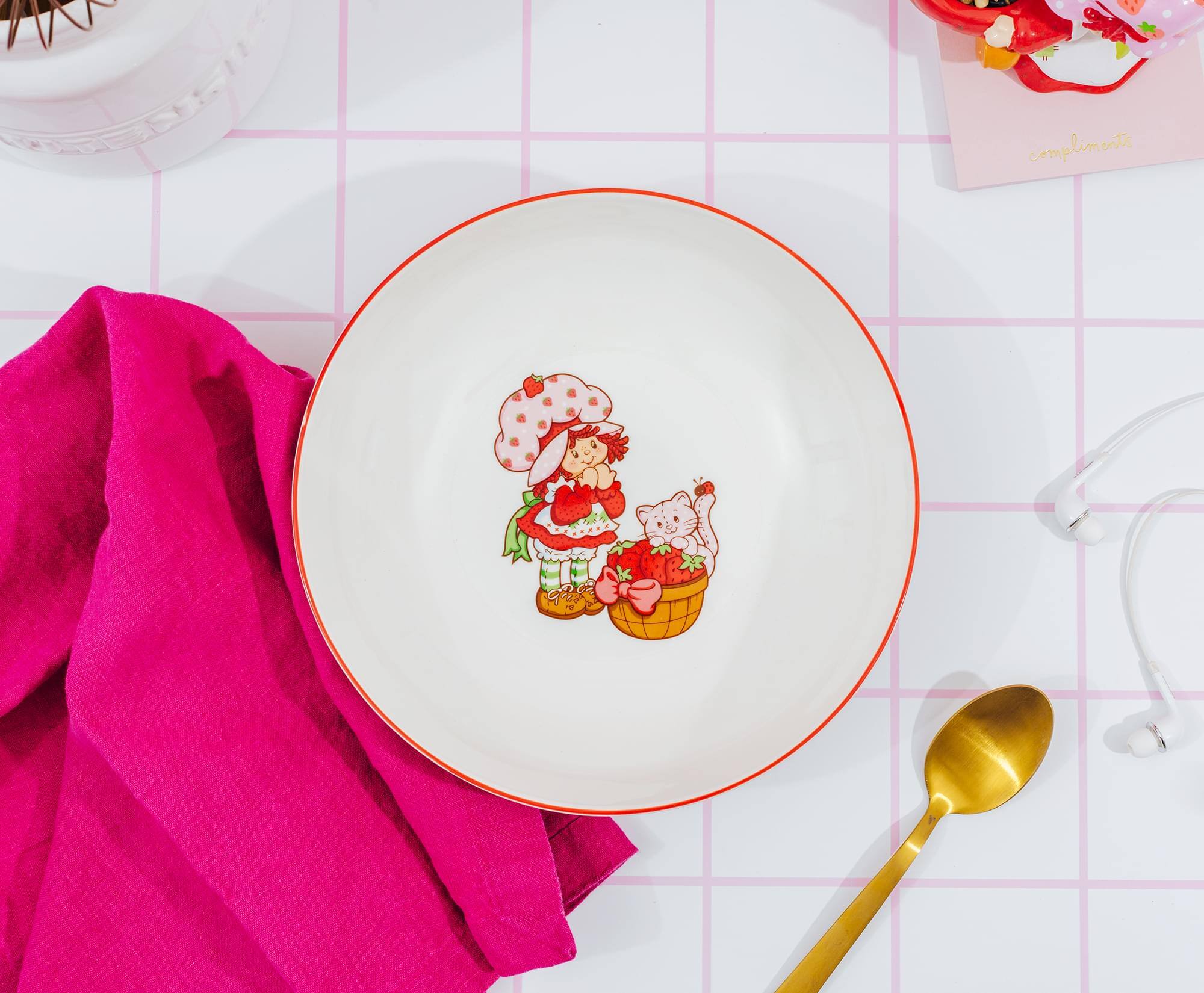 Alt View 2. Silver Buffalo - Strawberry Shortcake 9-Inch Ceramic Coupe Dinner Bowl - Multi-Colored.