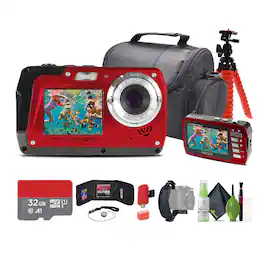 Bundle - Minolta - 48 MP Dual Screen Waterproof Digital Camera MN40WP