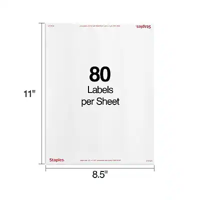 Staples Laser/Inkjet Address Labels, 1/2