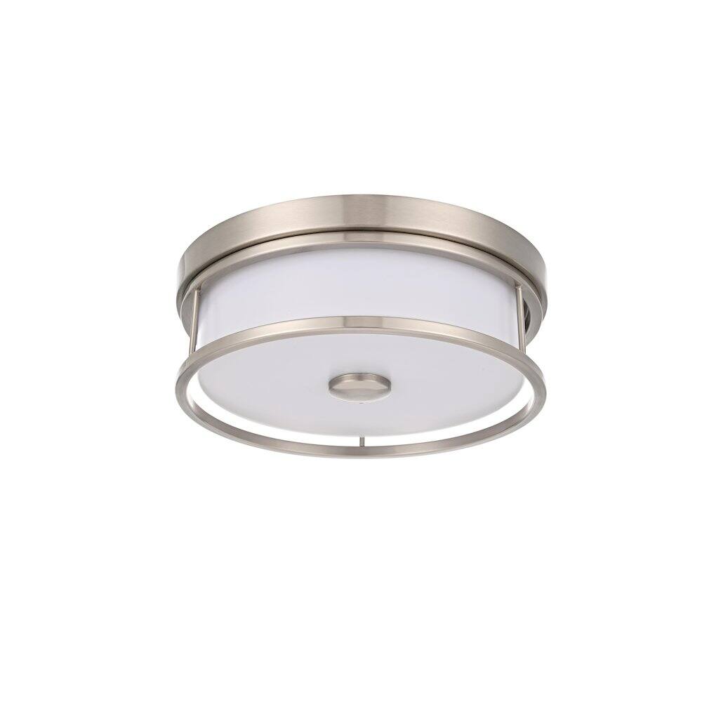 Angle. Living District - Kolson 12 Inch Led Flush Mount Ceiling Light In Polished Nickel - Polished Nickel.