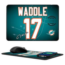 Keyscaper - Jaylen Waddle Miami Dolphins Wireless Charger and Mouse Pad - Black