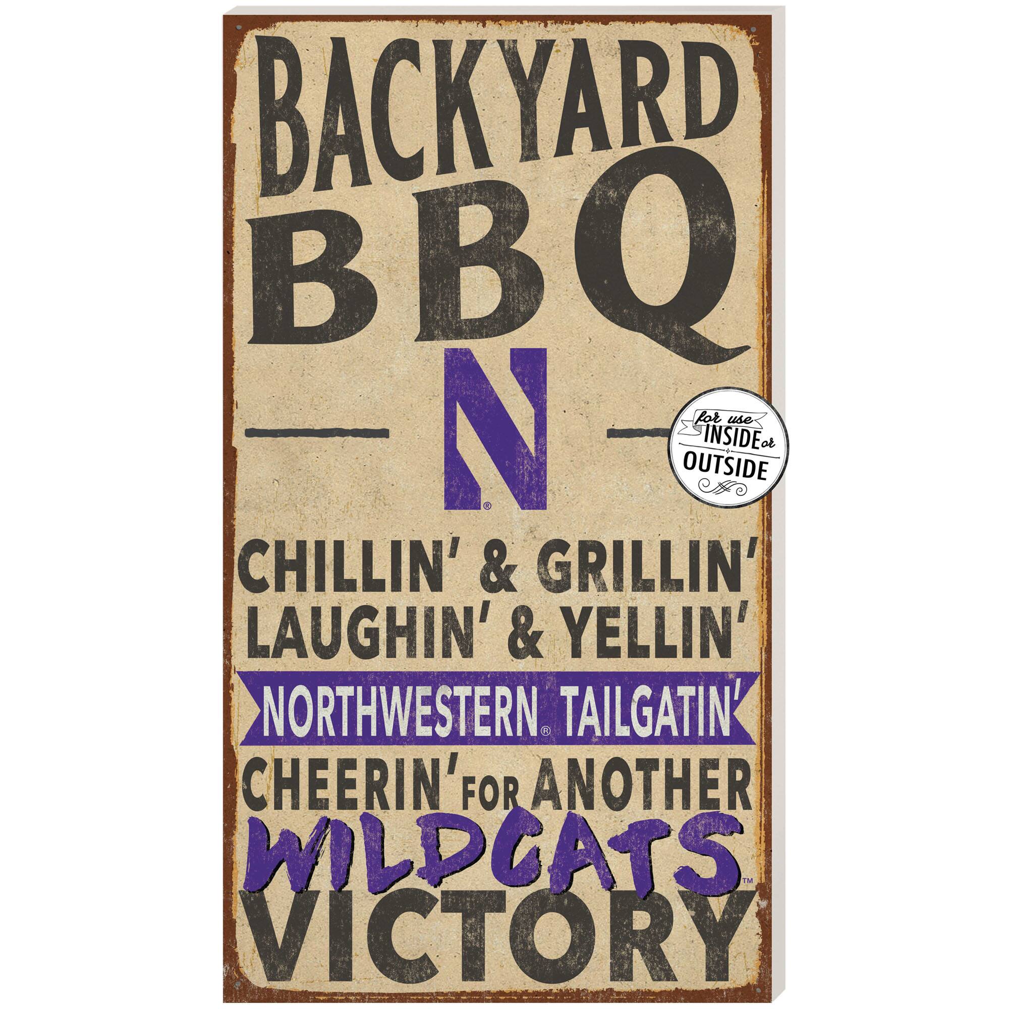Brown Northwestern Wildcats 11'' x 20'' Indoor/Outdoor BBQ Sign