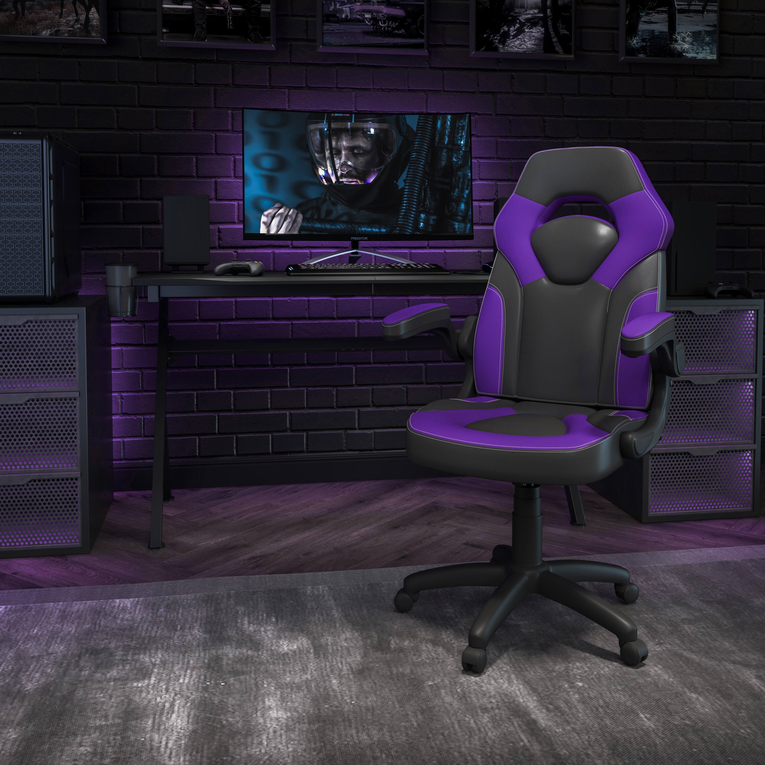 Alt View 1. Emma + Oliver - Z100 Gaming Chair Racing Office Ergonomic Computer PC Adjustable Swivel Chair - Purple.