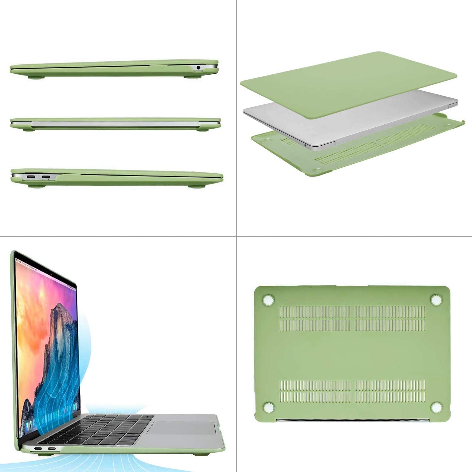 Alt View 1. mosiso - Case for MacBook Air 13 inch Case 2020 2019 2018 Release M1 A2337 A2179 A1932 with Touch ID with Keyboard Cover - Chartreuse.
