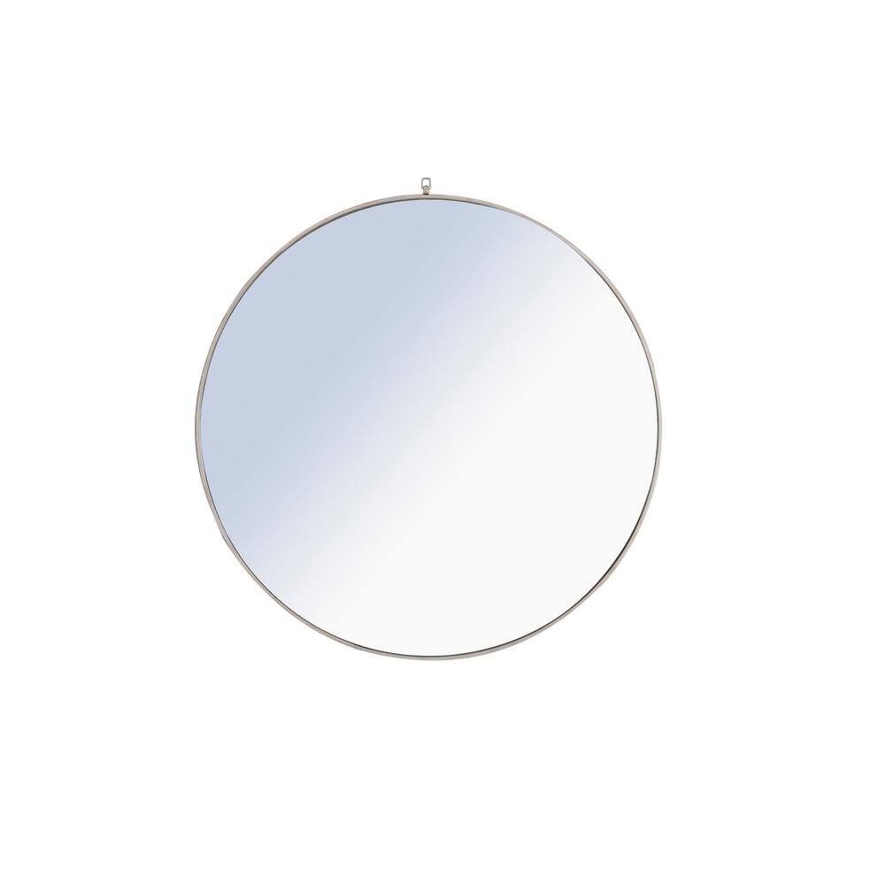 Alt View 8. Elegant Decor - Metal frame Round Mirror with decorative hook 48 inch Silver finish - Silver.
