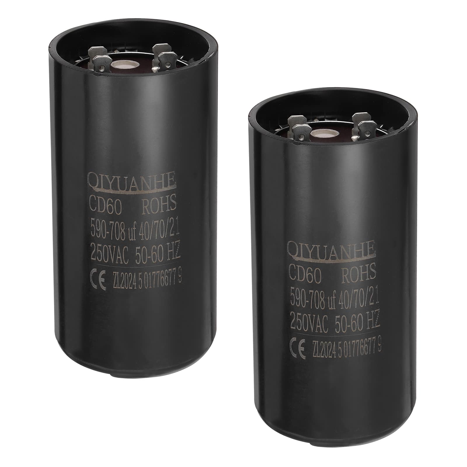 Unique Bargains - 2pcs CD60 Motor Run Capacitor, 590-708uF MFD AC250V, 50-60Hz, for Motor 53x110mm - Black price history on PriceWatchPro