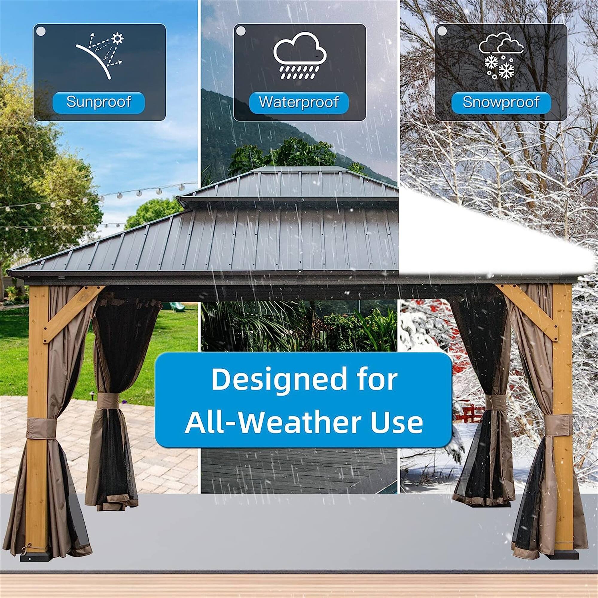 Sunproof Waterproof Snowproof  
Designed for All-Weather Use