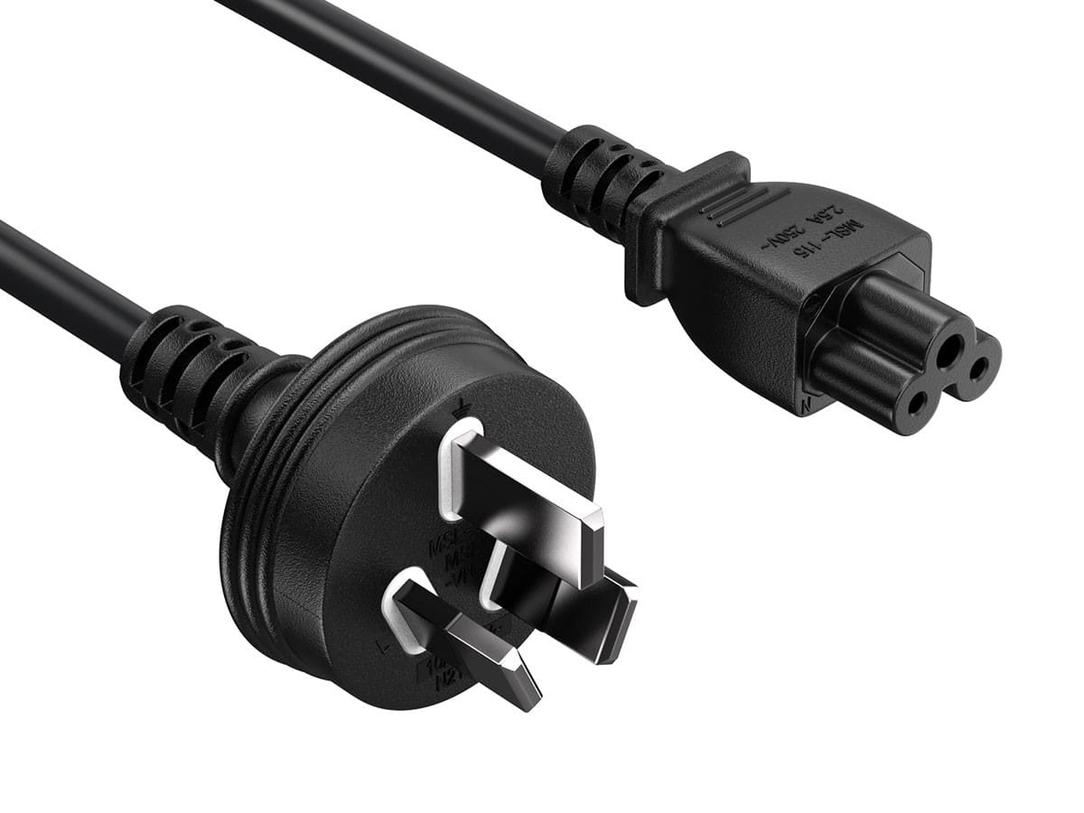 Cable Leader - IEC C5 Power Cord, Australia AS/NZS 3112 3-Pin Plug, 2.5A 250V 18 AWG for Laptop Charger, Projector, Printer - Black