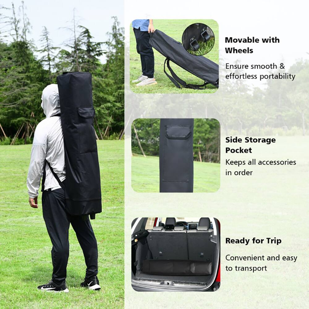 - Movable with Wheels
  - Ensure smooth & effortless portability

- Side Storage Pocket
  - Keeps all accessories in order

- Ready for Trip
  - Convenient and easy to transport