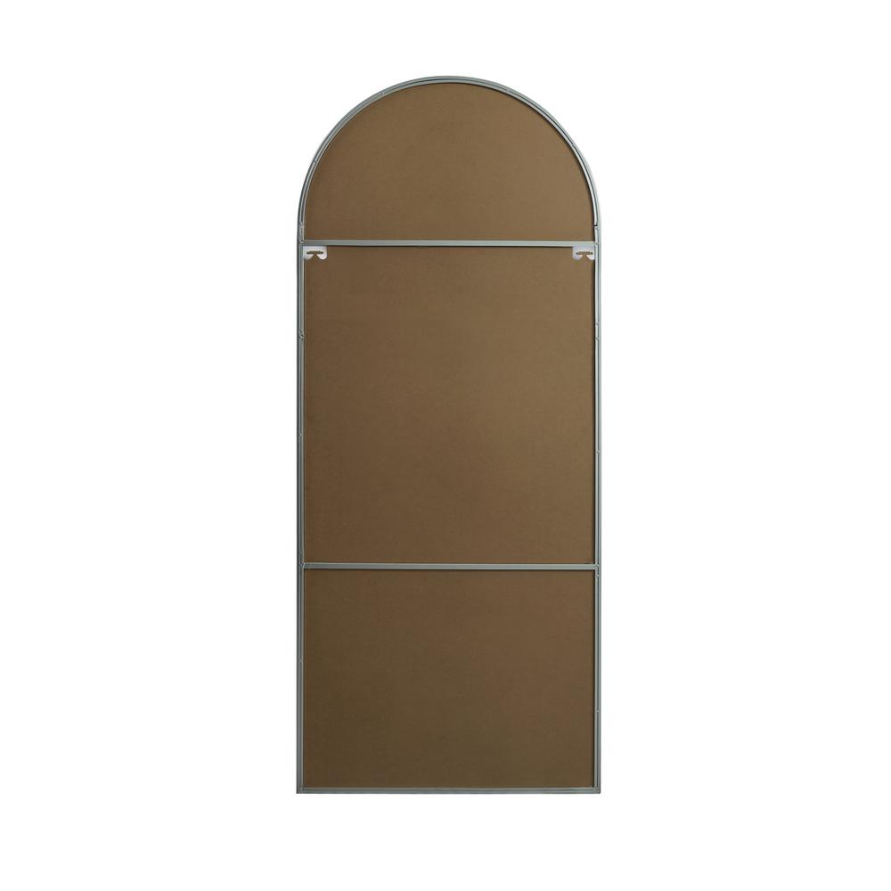 Angle. Elegant Decor - Metal Frame Arch Full Length Mirror 32x76 Inch in Silver - Silver.