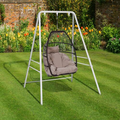 Alt View 9. Winado - 6FT Hanging Chair Stand Only, Heavy-Duty 450LBS Support Hammock Chair Stand for Indoor Outdoor Patio Garden Backyard - White.