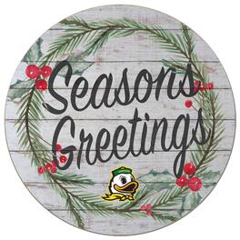 Jardine - Oregon Ducks 20'' x 20'' Season's Greetings Circle - White