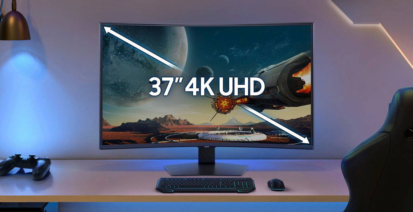 The text on the image is "37" 4K UHD."