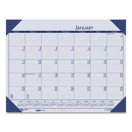 House of Doolittle - EcoTones Recycled Monthly Desk Pad Calendar 18.5 x 13 Ocean Blue Sheets Corners Black Binding 12 Month Jan to Dec 2026