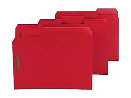 Smead - Pressboard Classification Folders, 1/3-Cut Tab, Letter Size, Bright 25/Box - Red