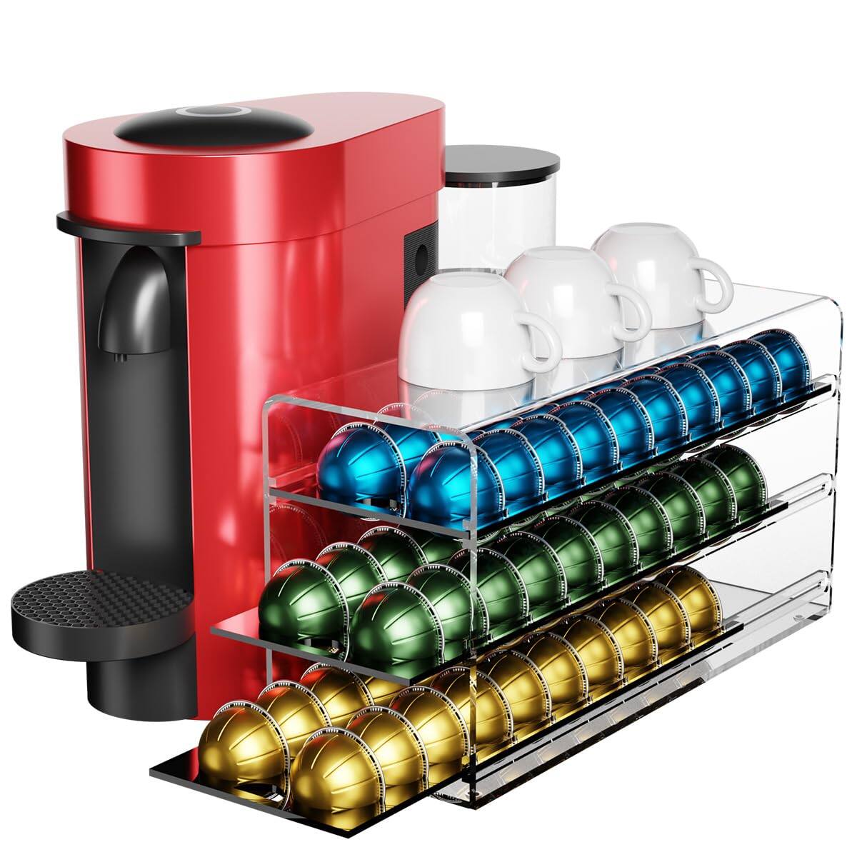 Front. Alchemy Casas - Vertuo Coffee Storage Drawer For Pod Holder Counter Capsule Organizer Pods - MULTI.