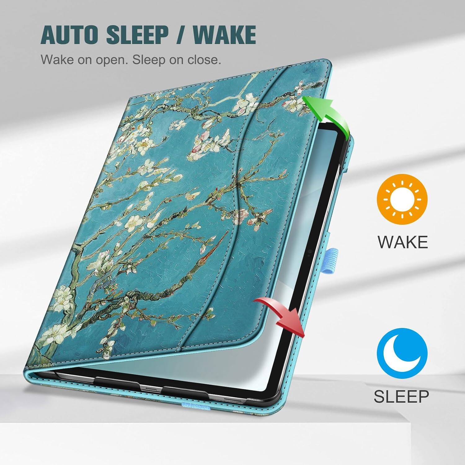 AUTO SLEEP / WAKE  
Wake on open. Sleep on close.  

WAKE  
SLEEP