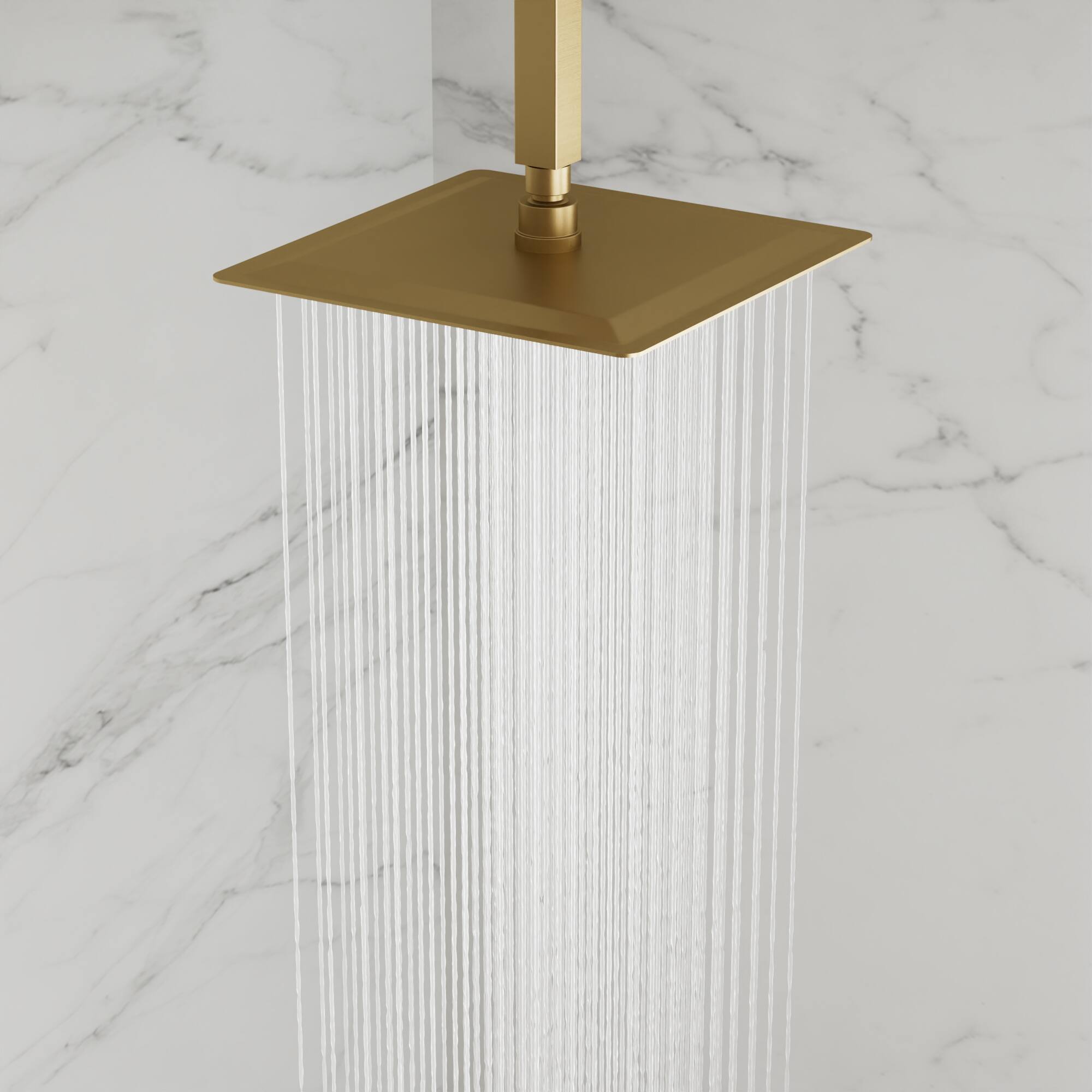 Alt View 6. GRANDJOY - Durable 10-Inch Rainfall Shower Faucet Set, 2-Mode Handheld, Anti-Fingerprint Coating, Water-Saving Design - Brushed Gold.