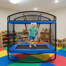 LOVMOR - 4 FT x 6 FT Trampoline with No Gap Enclosure Recreational Trampoline for Adults