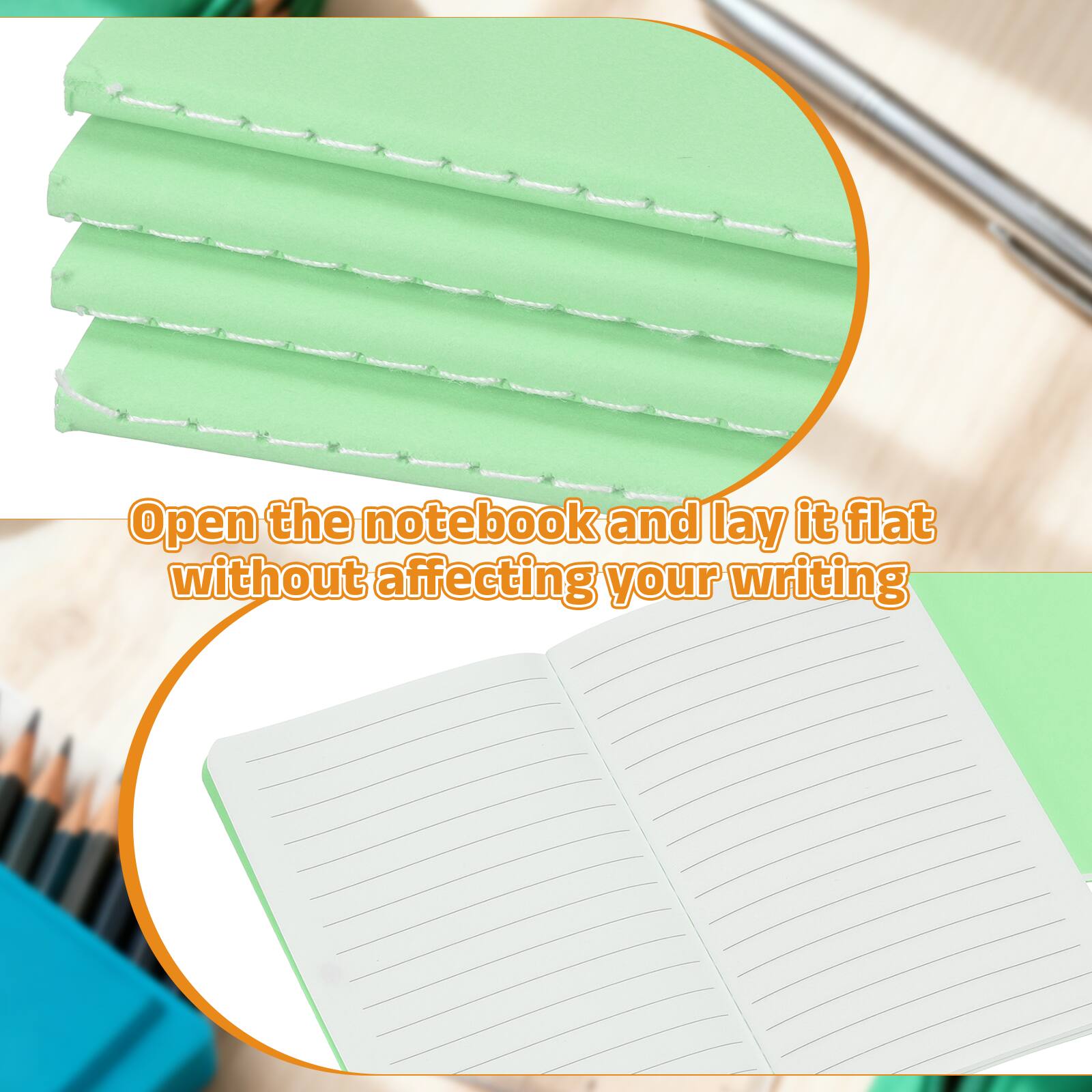 Open the notebook and lay it flat without affecting your writing