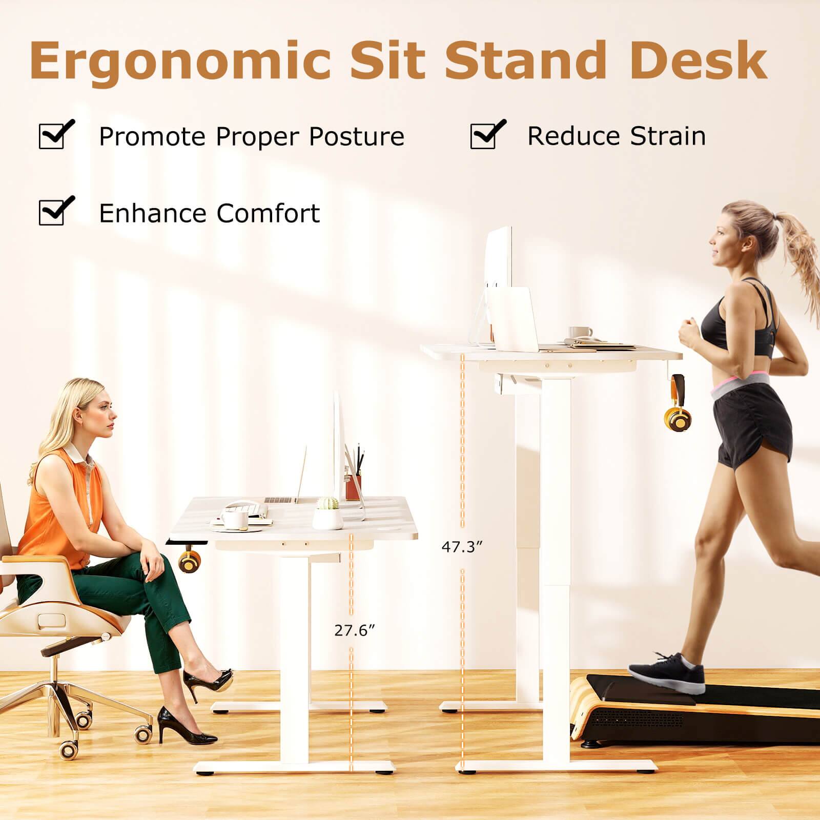 Ergonomic Sit Stand Desk

- Promote Proper Posture
- Reduce Strain
- Enhance Comfort

47.3" x 27.6"