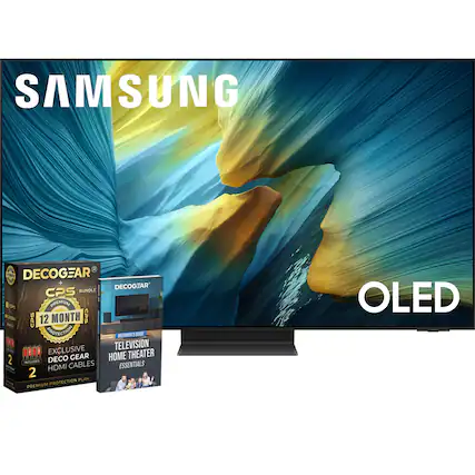 SAMSUNG OLED
DECOGEAR + DECOGEAR CPS BUNDLE
12 MONTH CPS PROTECTION
EXCLUSIVE DECO GEAR HDMI CABLES
TELEVISION HOME THEATER ESSENTIALS
2 PLAN PREMIUM PROTECTION