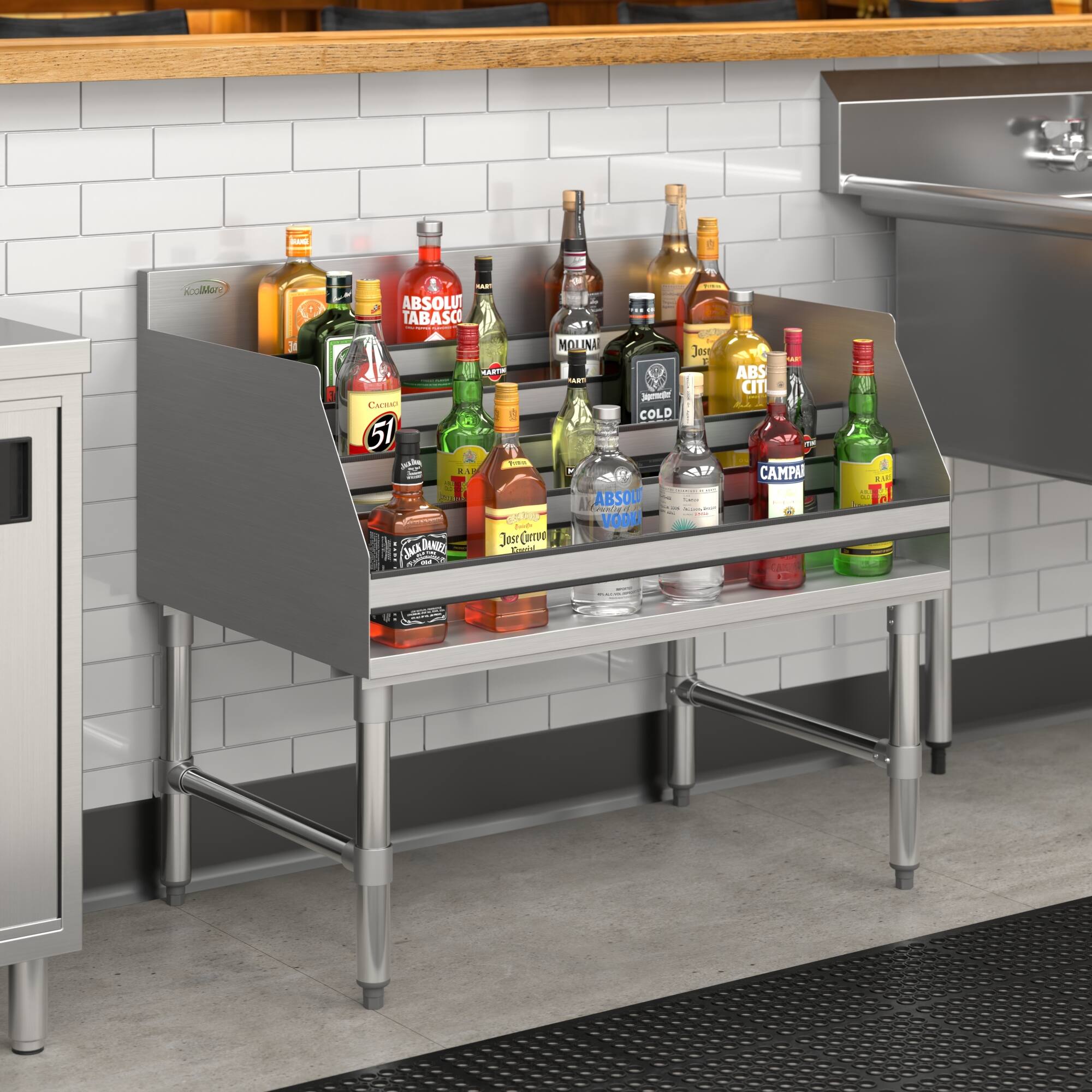 Koolmore 36 in. x 23 in. Liquor Display Rack in 304, 18 GA (KM LD 2336 ...