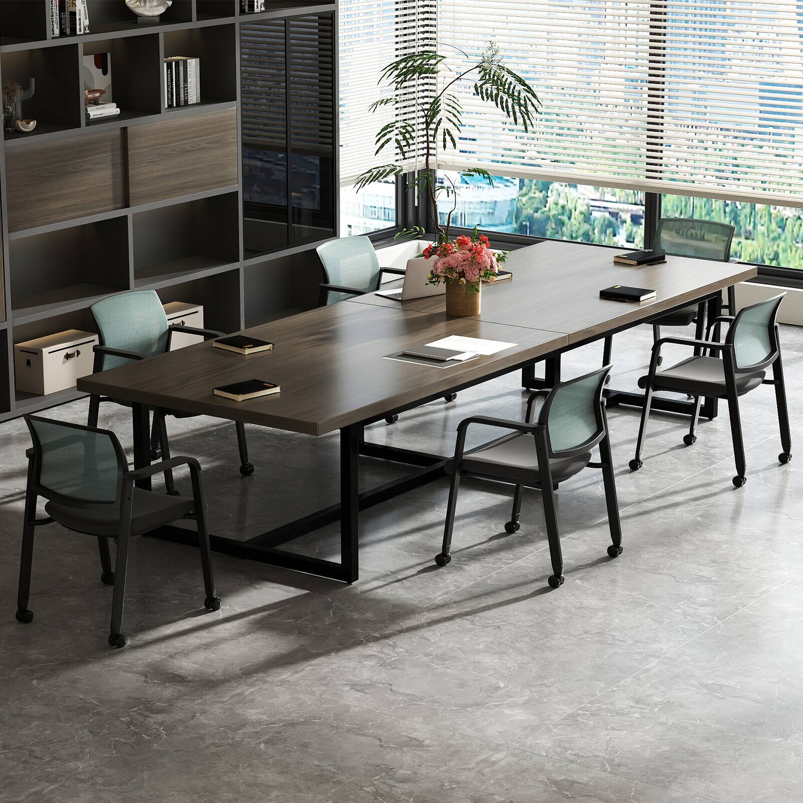 Alt View 1. Gymax - Gymax 6 PCSC Conference Chairs Stackable Office Guest Mesh Chair Waiting Room Wheels - Gray.