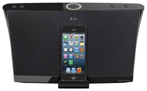 Front Standard. iLuv - Aud 5 Lightning Speaker Dock - Black.