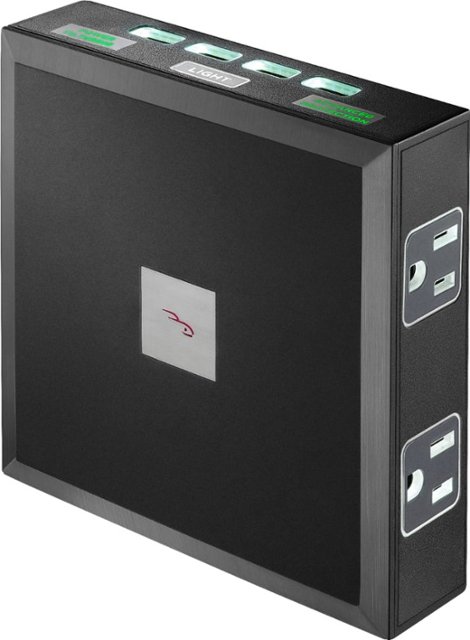 Front Zoom. Rocketfish™ - 6-Outlet/4-USB Wall Tap Surge Protector - Black.