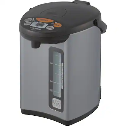 Angle. Zojirushi - Micom 3L Water Boiler & Warmer - Silver Dark Brown.