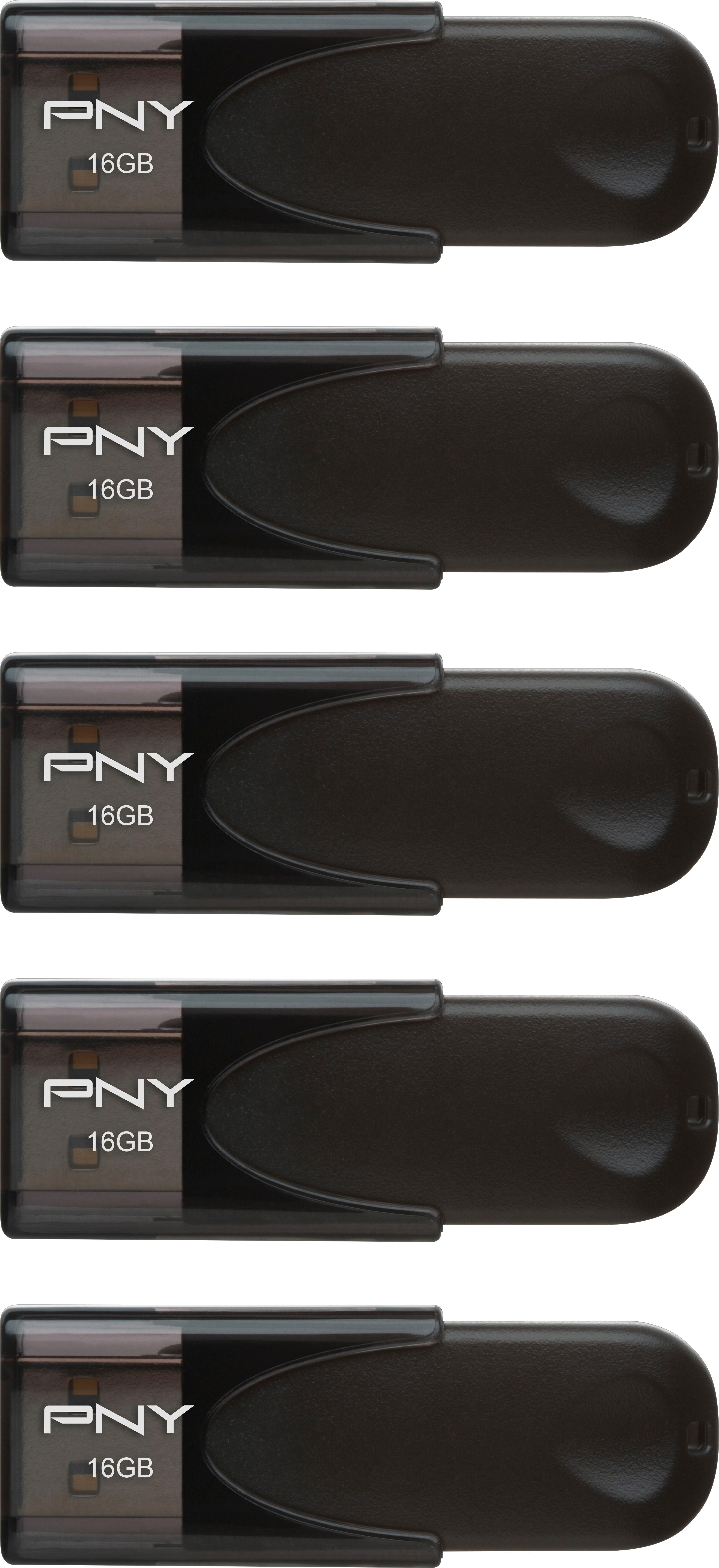 PNY - AttachÃ© 4 16GB USB 2.0 Flash Drive (5-Pack) - Black was $29.99 now $15.99 (47.0% off)