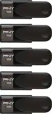 Front. PNY - 16GB Attaché 4 Type A USB 2.0 Flash Drive 5-Pack - Black.